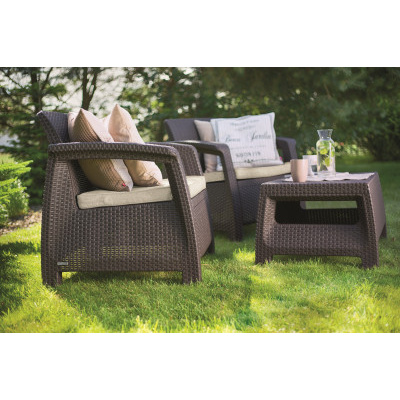 Keter zahradní set Corfu WEEKEND hnědá